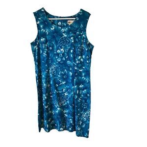 Vintage Faded Glory Blue Floral Dress 16